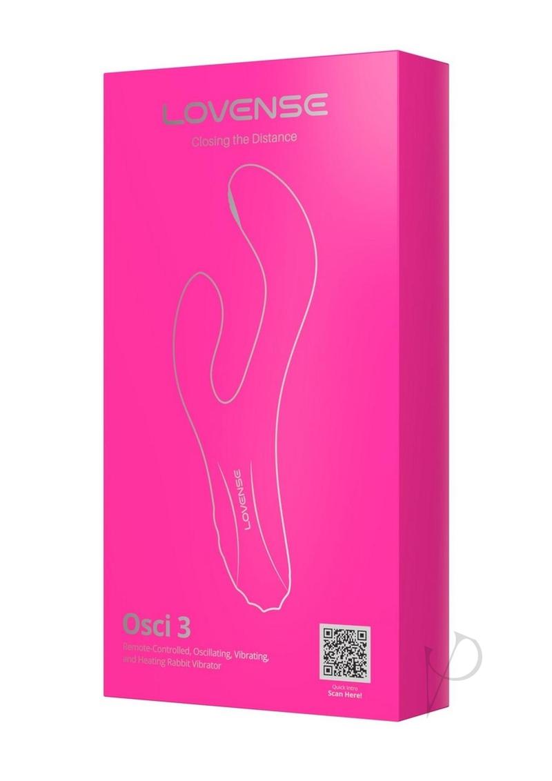 Lovense OSCI 3 Rechargeable Silicone Warming G-Spot Vibrator With Clitoral Stimulator - Pink