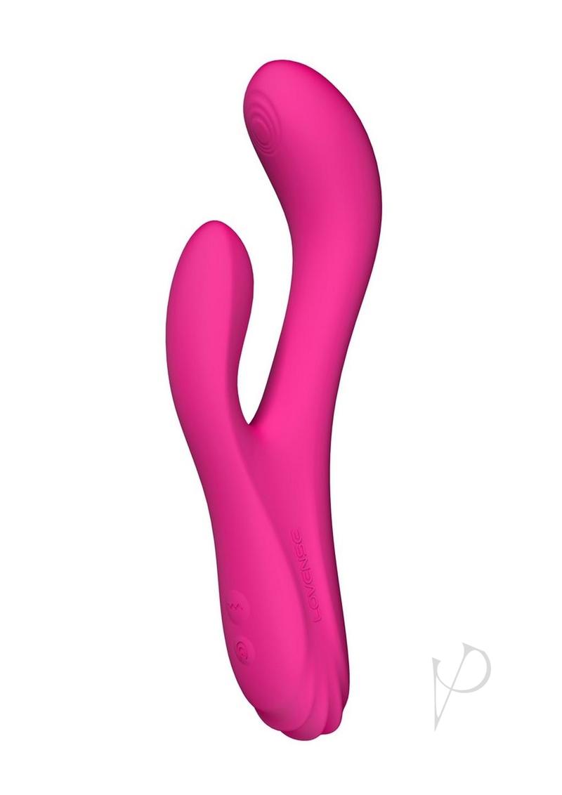 Lovense OSCI 3 Rechargeable Silicone Warming G-Spot Vibrator With Clitoral Stimulator - Pink