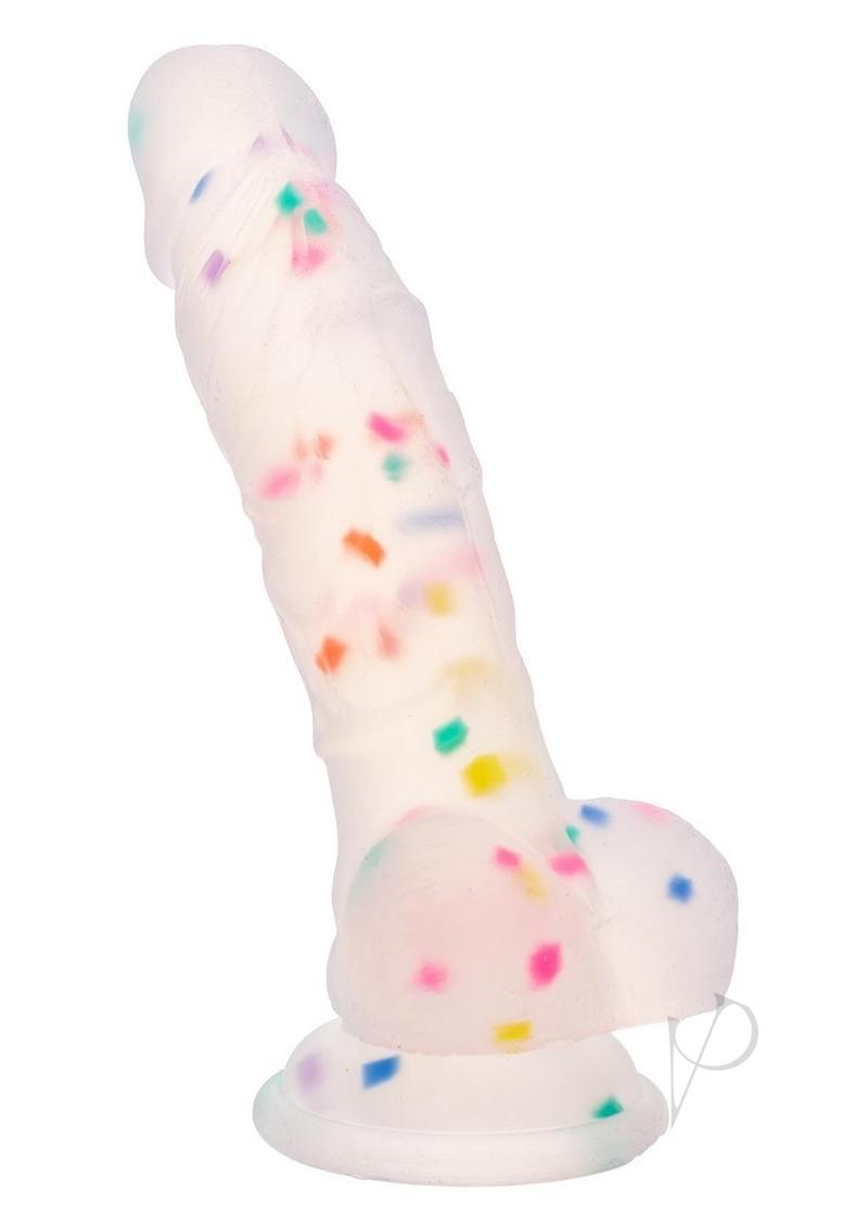 Party Boy Silicone Studs Dong with Suction Cup 5.25in Insert - Multicolor