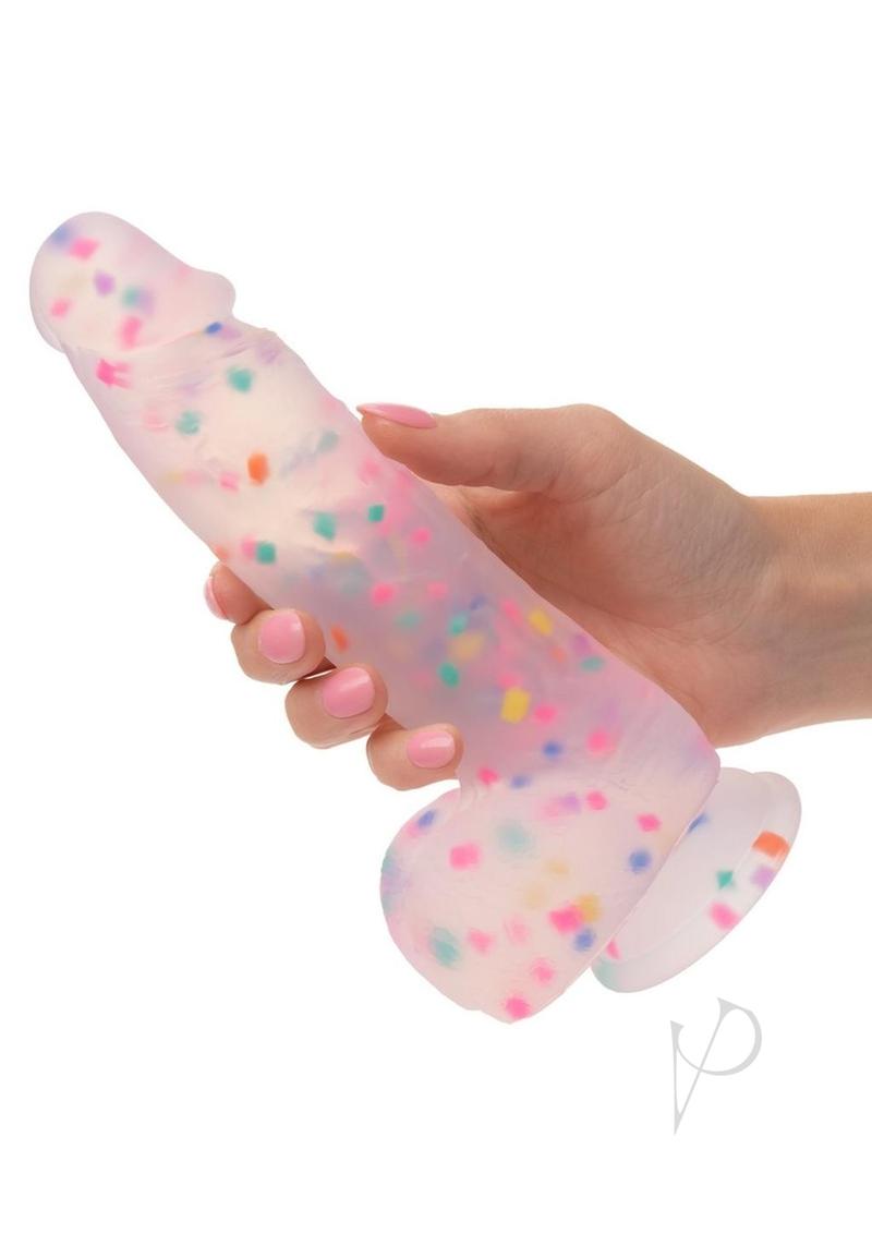 Party Boy Silicone Studs Dong with Suction Cup 6in Insert - Multicolor