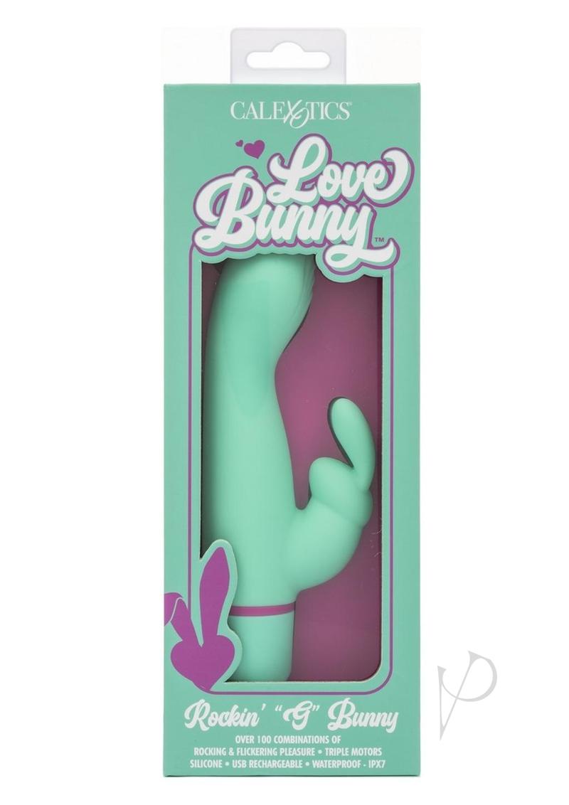 Love Bunny Rockin G Bunny Rechargeable Silicone Rocking Motion G-Spot Rabbit Vibrator - Green/Purple