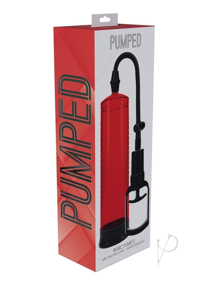 Pumped Basic Pump 2 Water Resistant Silicone Penis Pump Red