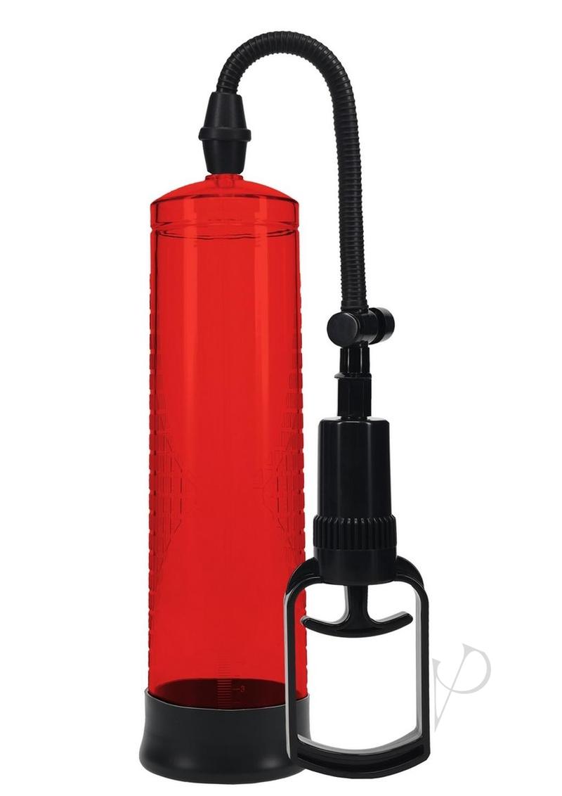 Pumped Basic Pump 2 Water Resistant Silicone Penis Pump Red