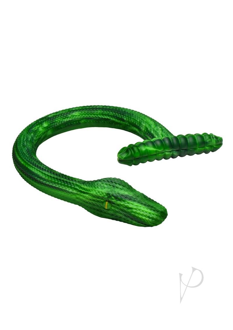 Creature Cocks Slither Silicone Dildo - Green/Yellow