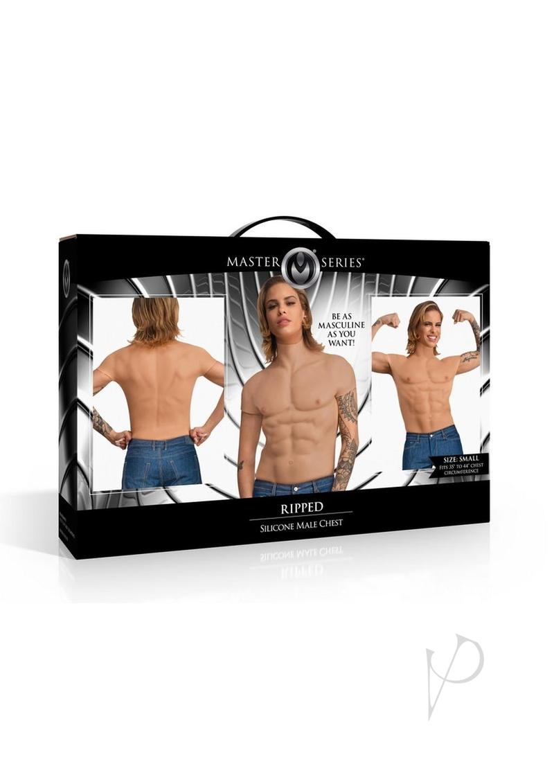 Master Series Ripped Silicone Male Chest Shirt - Small - Vanilla