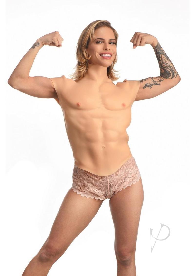 Master Series Ripped Silicone Male Chest Shirt - Small - Vanilla