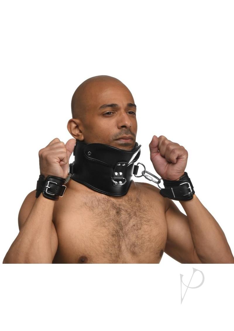 Master Series Rigid Locking Posture Collar with Chin Brace - Black