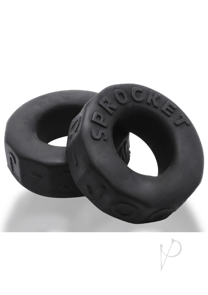 Oxballs Atomic Jock Sprocket Super Stretchy Cock Ring Night Edition - Black