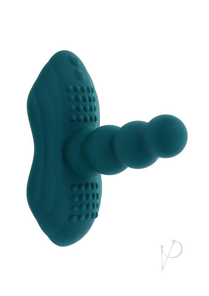 Playboy Have a Seat Rechargeable Silicone Vibrator with Remote Control - Blue
