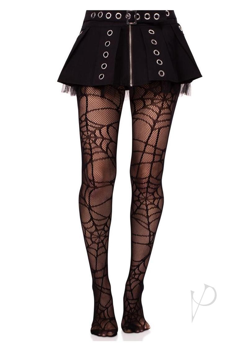 Leg Avenue Spiderweb Net Tights - Black - O/S