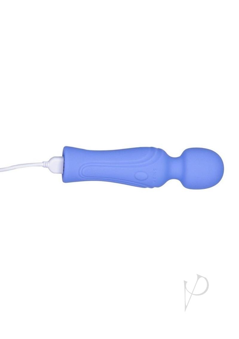 Swan Mini Wand Rechargeable Silicone Vibrator - Purple