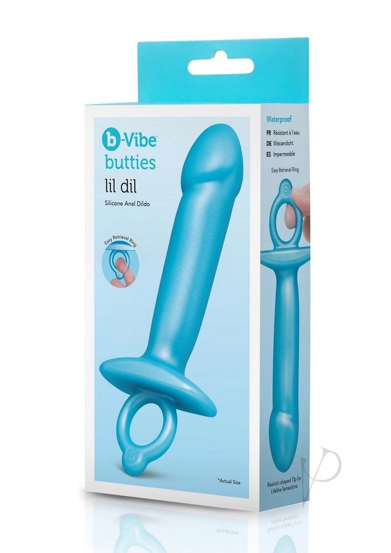 B-Vibe Butties Lil Dil Silicone Anal Dildo - Blue