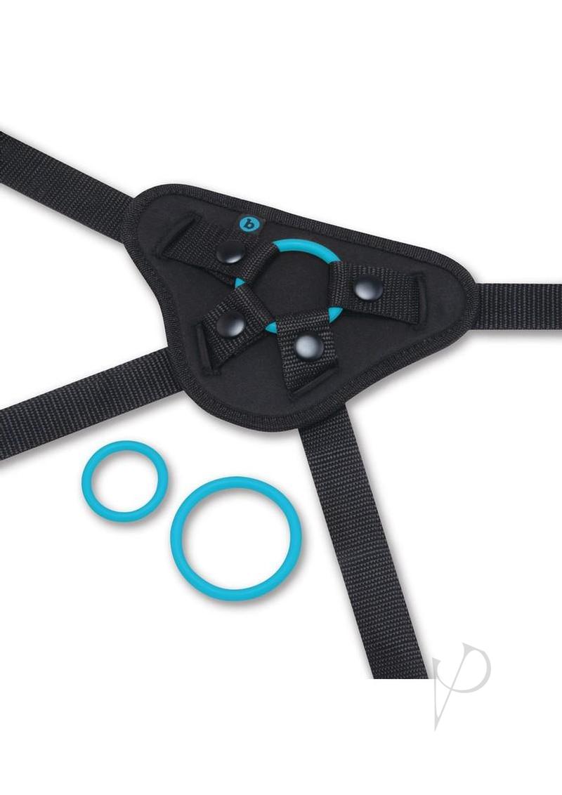 B Vibe Everybody Strap On Harness Set with Silicone Dildo Peg 6in - Teal