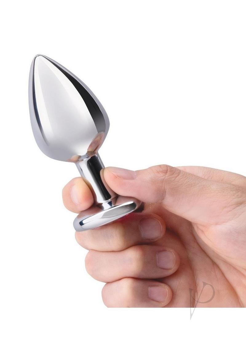 B-Vibe Jewel Metal Anal Plug Training Set (2 Piece) - Pink/Silver