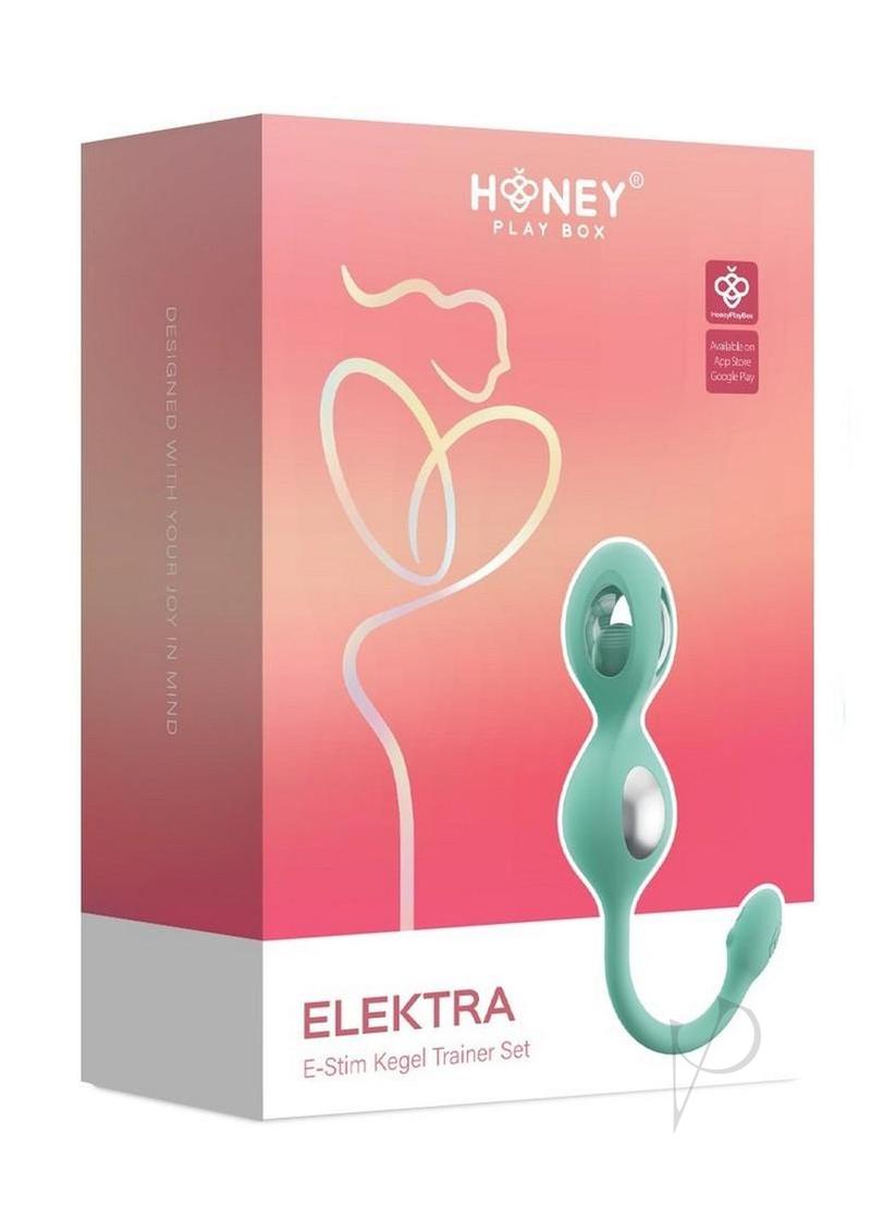 Elektra App Control E-Stim Kegel Training Set (5 Piece) - Aqua/Silver