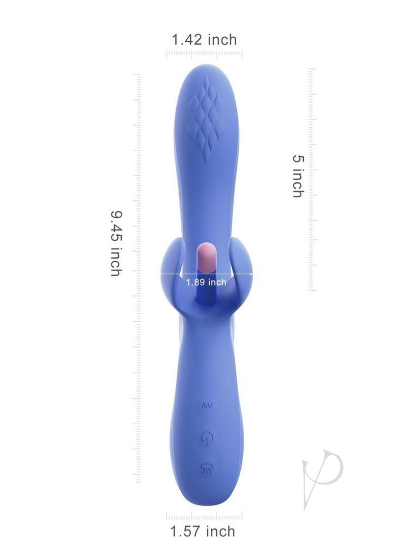 Fortexa Kinky Finger Flapping Rechargeable Silicone Clit and G-Spot Vibrator with App Control - Blue/Pink