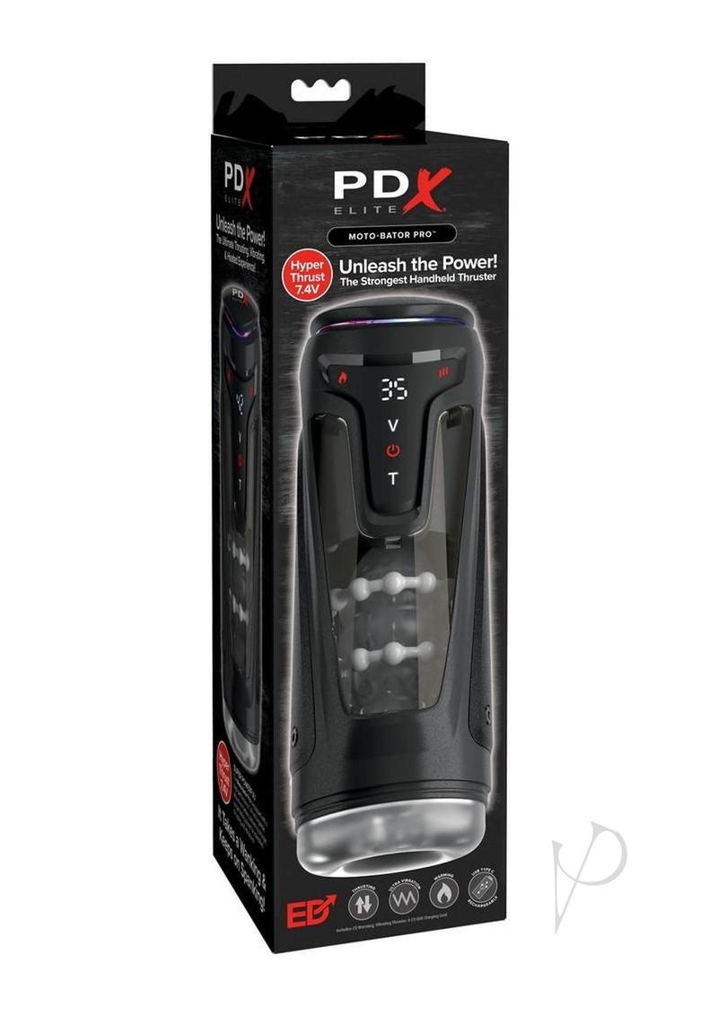 PDX Elite Moto-Bator Pro Rechargeable Masturbator - Clear/Black