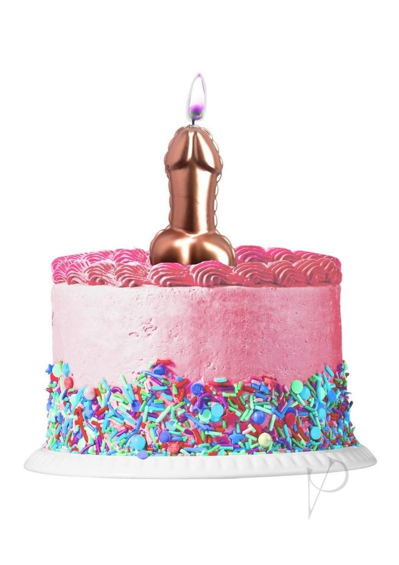 Glitterati Metallic Balloon Cake Candle - Rose Gold