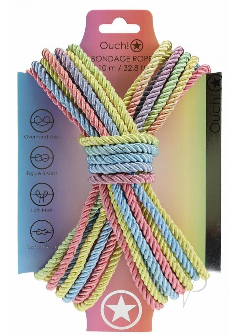 Ouch Bondage Rope 10 Meter Nylon - Multicolor Pastel