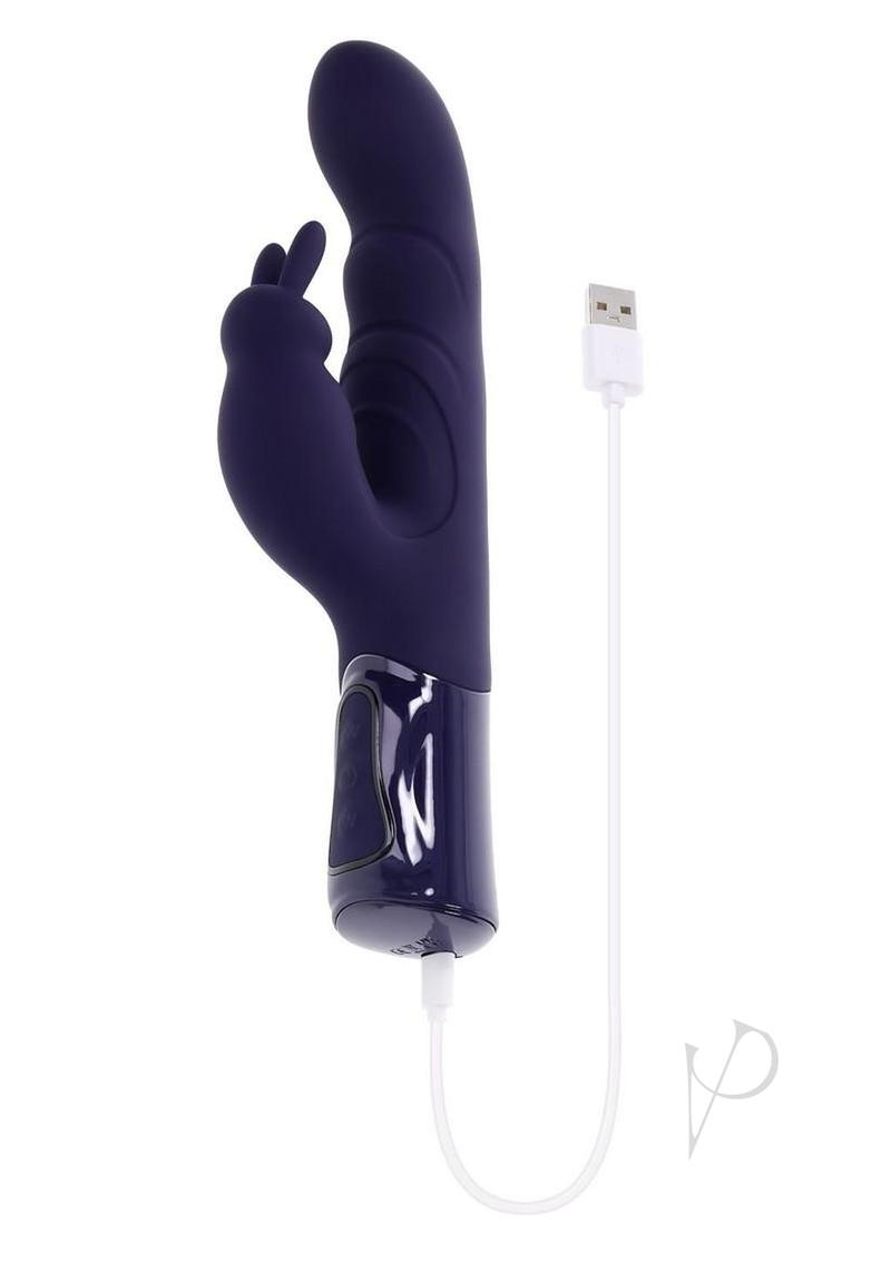 Big Deal Girthy Rechargeable Silicone Rabbit Vibrator - Purple