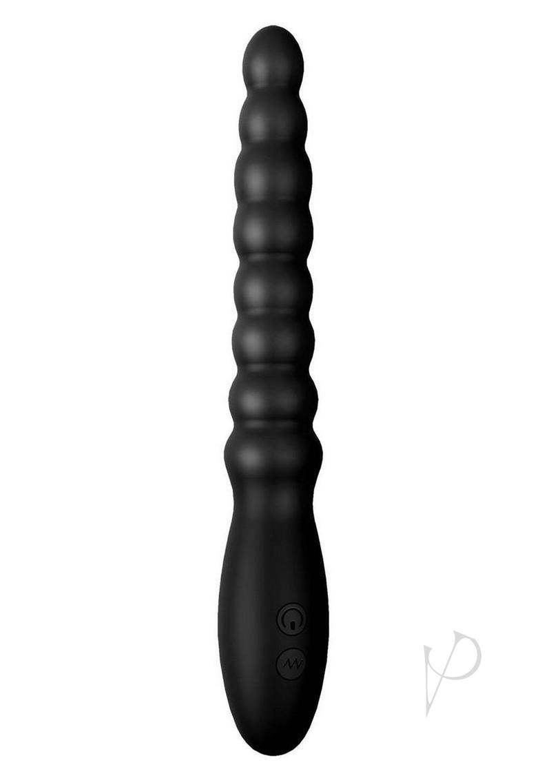 Ass-Sation Magic Wand Rechargeable Silicone Anal Vibrator - Black