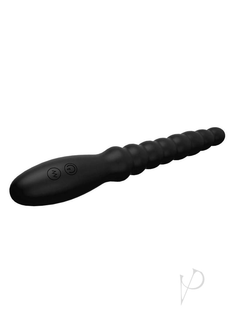 Ass-Sation Magic Wand Rechargeable Silicone Anal Vibrator - Black
