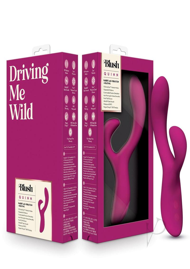 Quinn Rechargeable Silicone Rabbit Vibrator - Burgundy