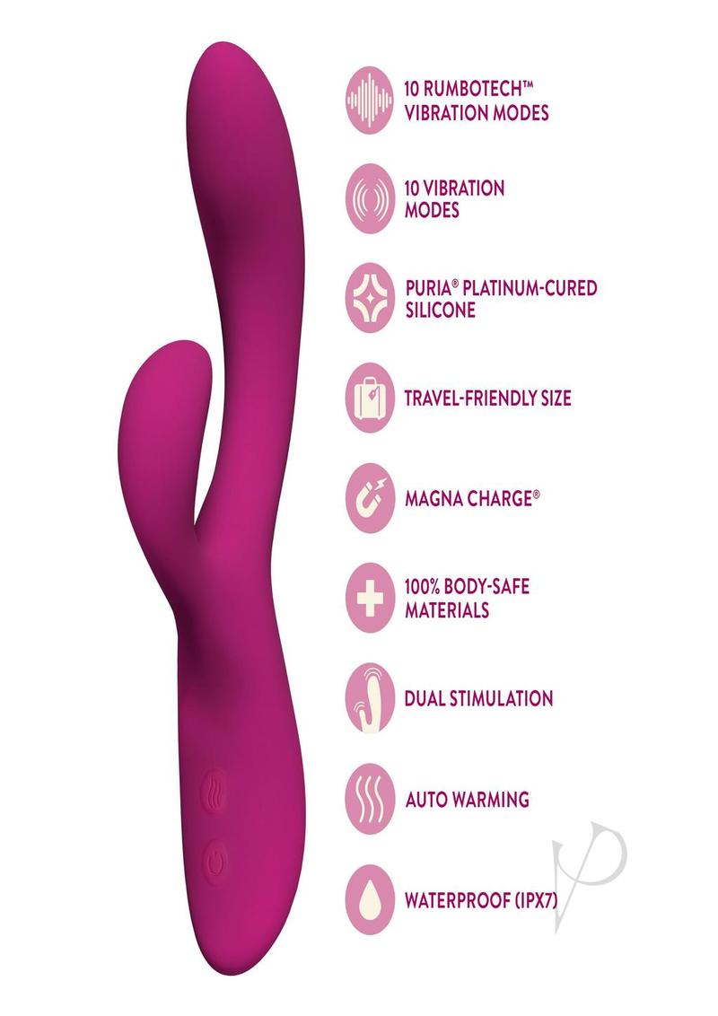 Quinn Rechargeable Silicone Rabbit Vibrator - Burgundy