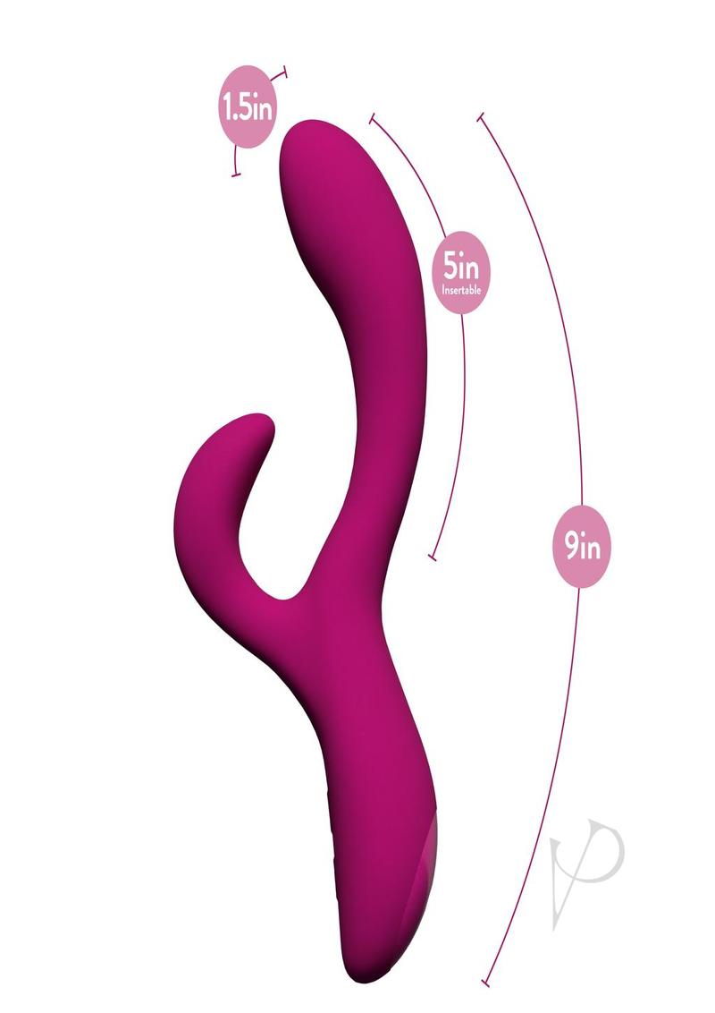 Quinn Rechargeable Silicone Rabbit Vibrator - Burgundy