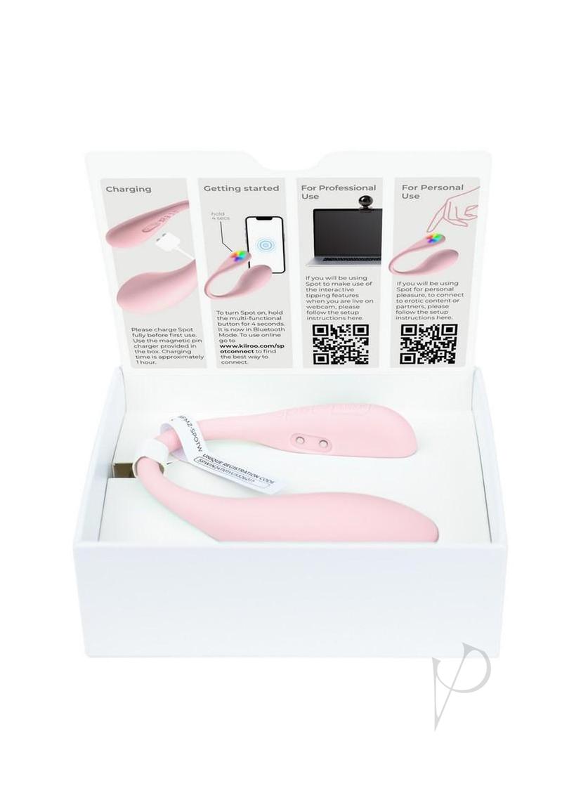 Kiiroo Spot Interactive Rechargeable Silicone Wearable Vibrating Egg - Pink