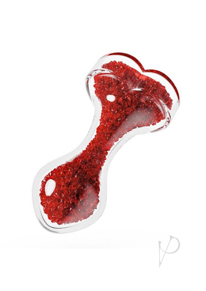 Oh My Gem Lustre Glass Anal Plug - Red