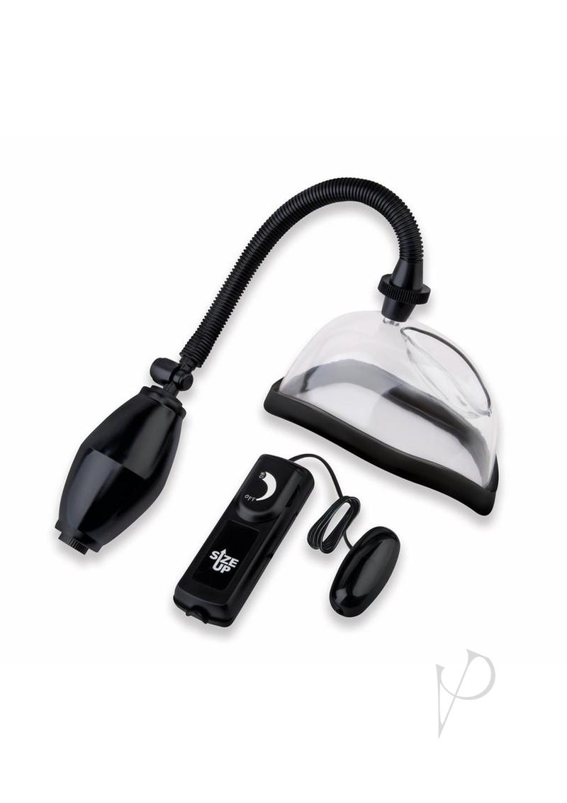 Size Up Classic Vibrating Pussy Pump - Black/Clear