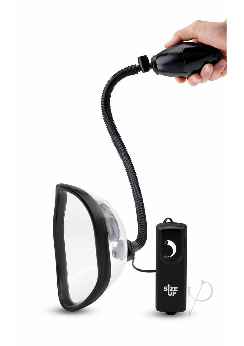 Size Up Classic Vibrating Pussy Pump - Black/Clear