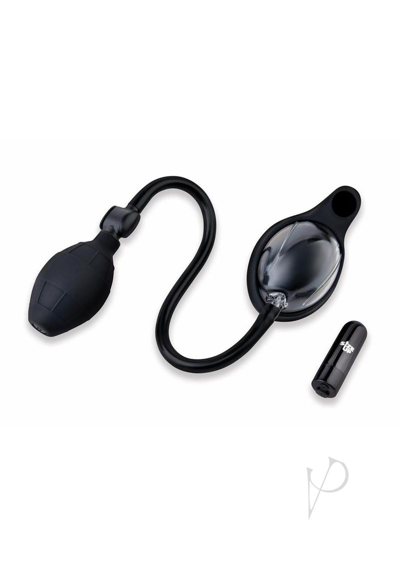 Size Up Rechargeable Vibrating Petite Pussy Pump - Black/Clear