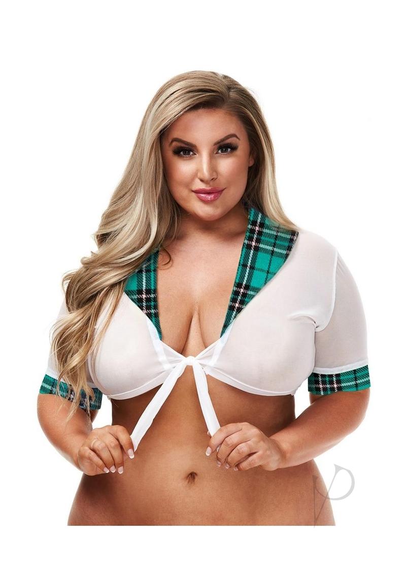Teachers Pet Schoolgirl Top - Queen - Turquoise