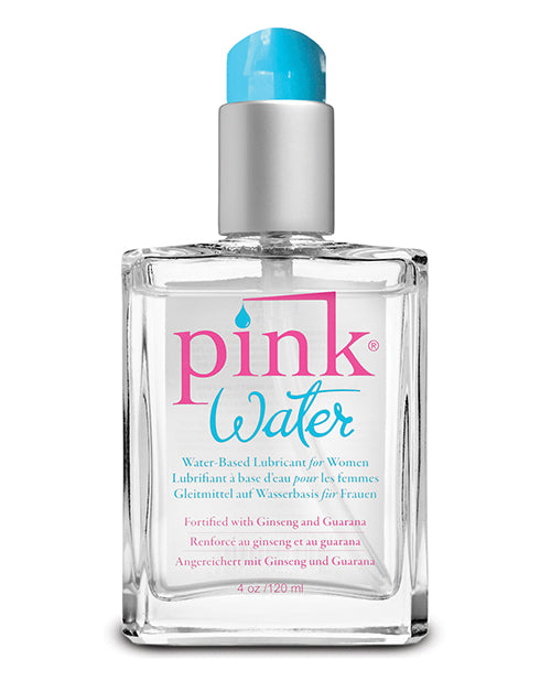 Pink Water 4oz Glass Bottle Water Based Lubricant with Pump