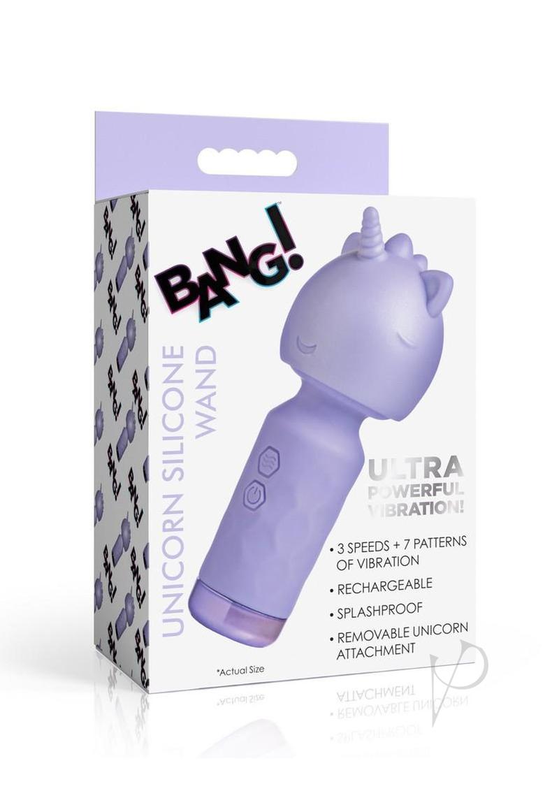 Bang Unicorn Rechargeable Silicone Wand - Purple
