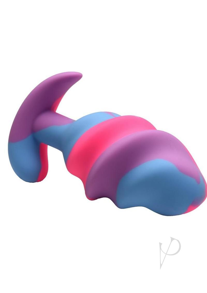 Creature Cocks Unicorn Swirl Silicone Butt Plug - Small - Multicolor