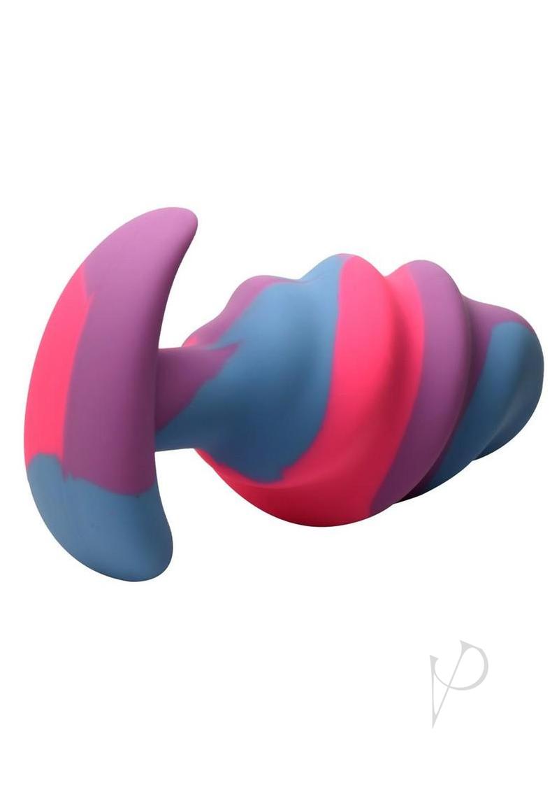 Creature Cocks Unicorn Swirl Silicone Butt Plug - Small - Multicolor
