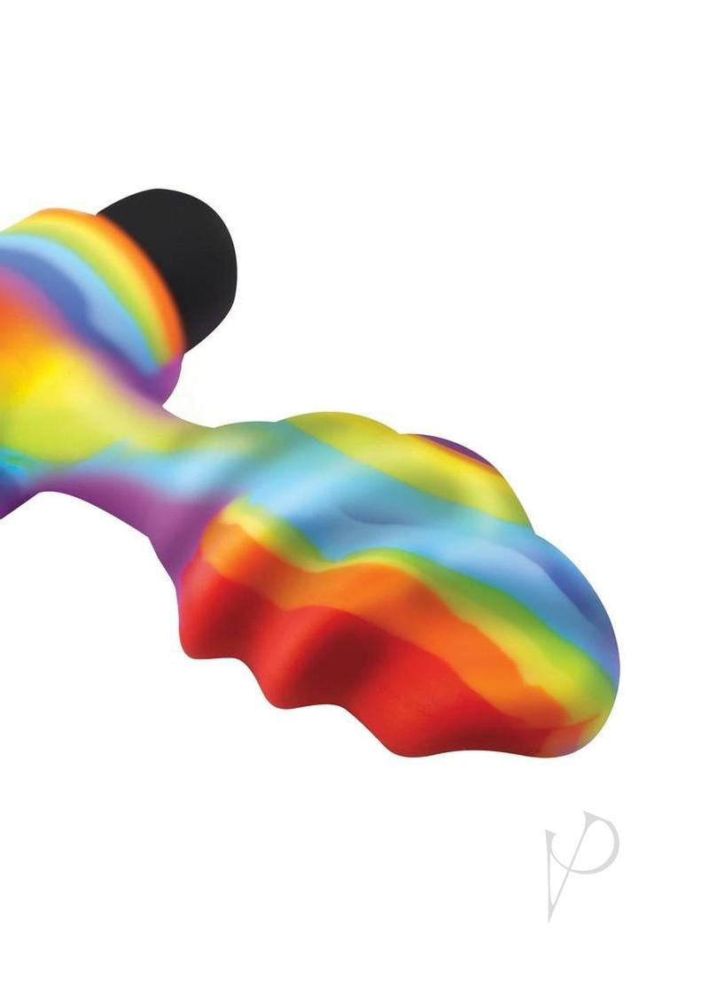 Bang Vibrating Rainbow Butt Plug Silicone Rechargeable - Multicolor
