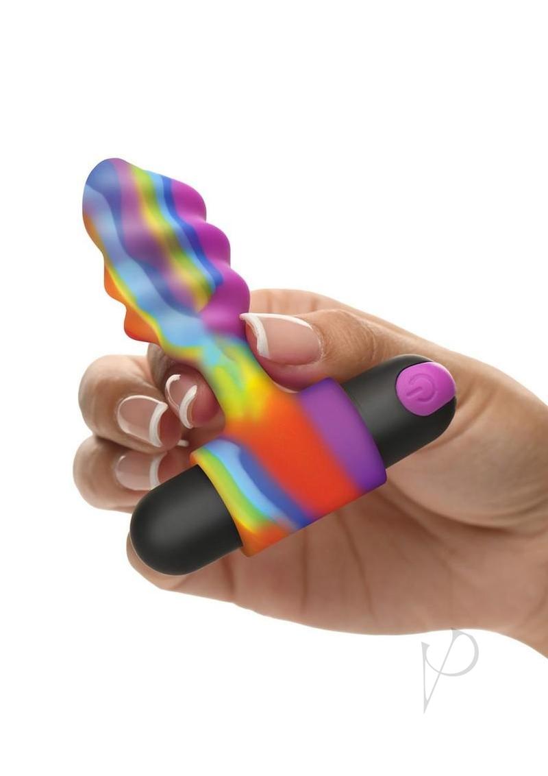 Bang Vibrating Rainbow Butt Plug Silicone Rechargeable - Multicolor