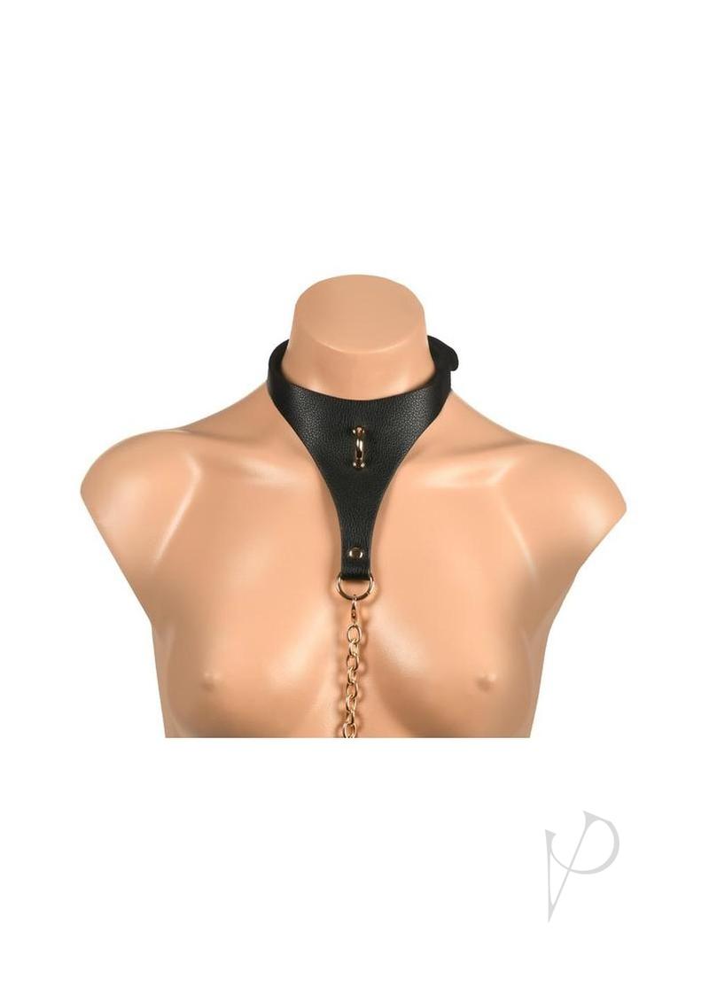Master Series Captivate Collar with Body Chain - Black