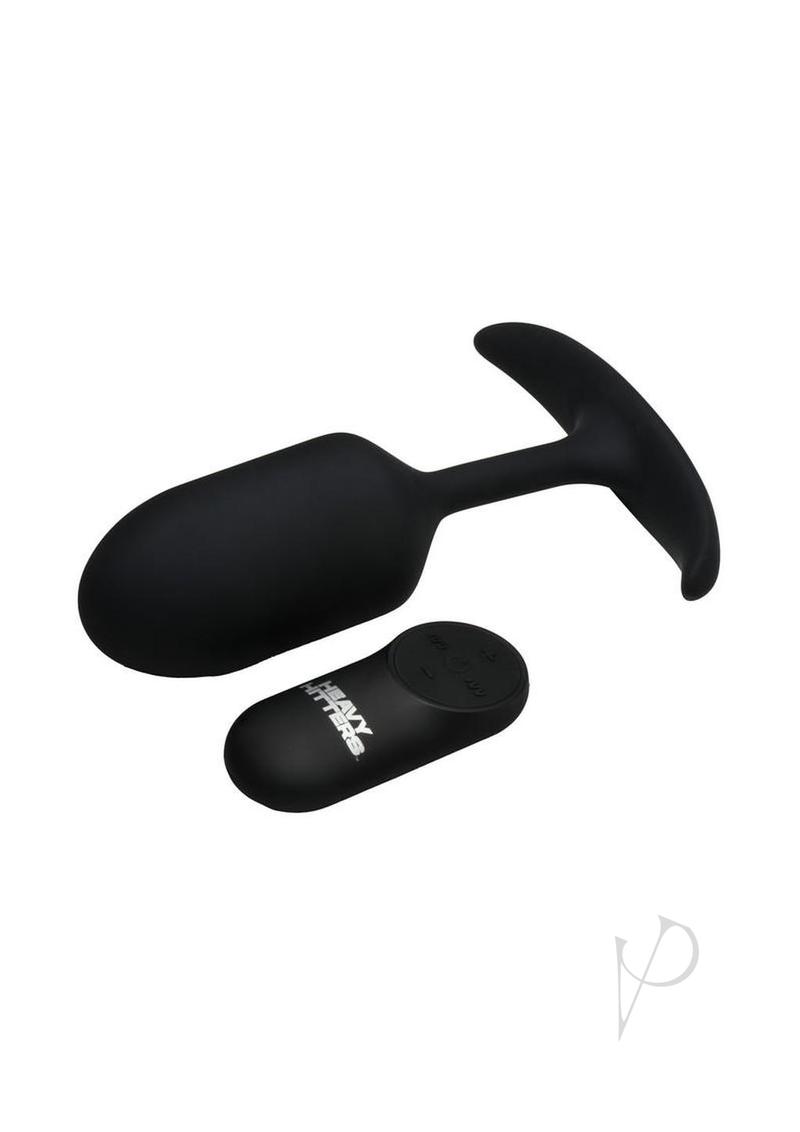 Heavy Hitters Vibrating Weighted Silicone Anal Plug - Medium - Black