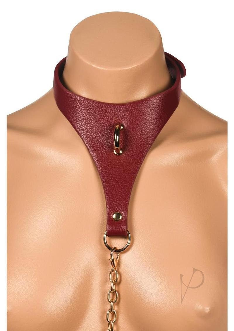 Master Series Captivate Collar with Body Chain - Red