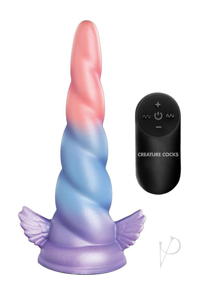 Creature Cocks Deluxe Dream Rider Vibrating Unicorn Rechargeable Silicone Dildo - Multicolor