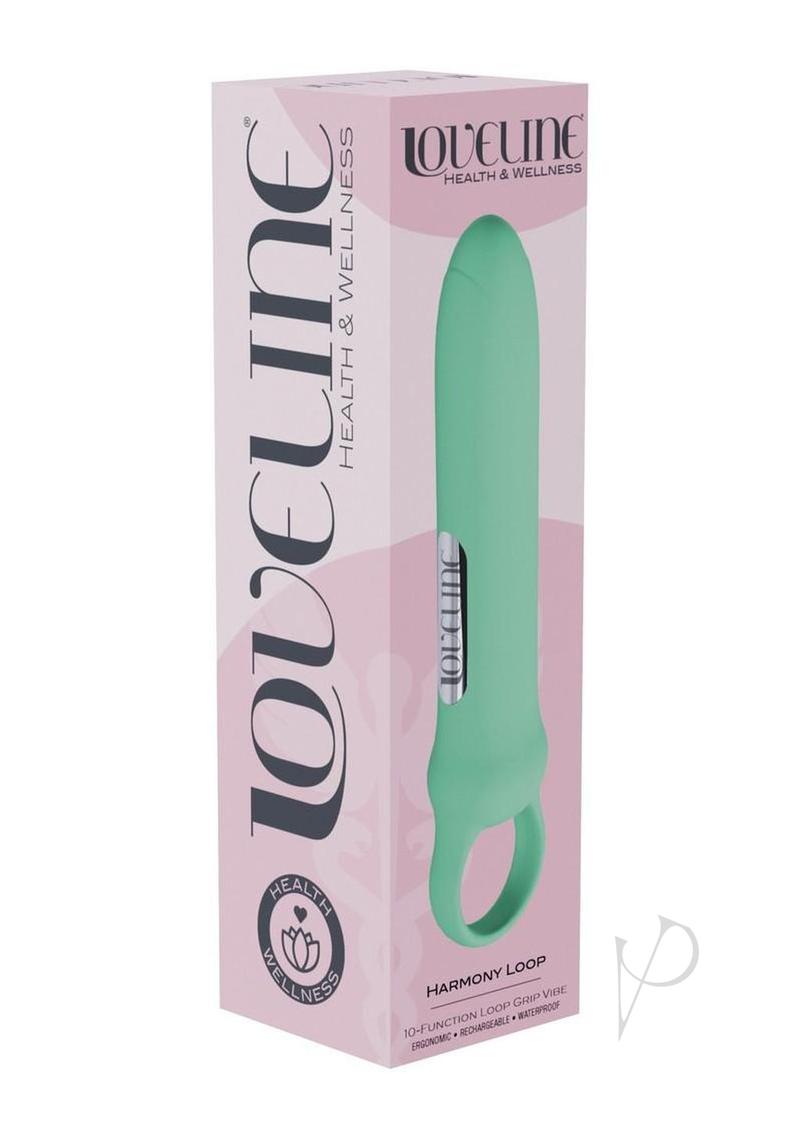 Loveline Harmony Loop Grip Vibe Ergonomic 10 Function Silicone Bullet Massager - Green