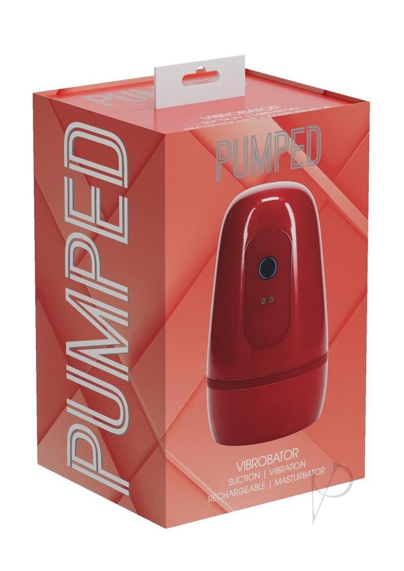 Pumped Vibrobator 10 Function Rechargeable Masturbator - Metallic Red