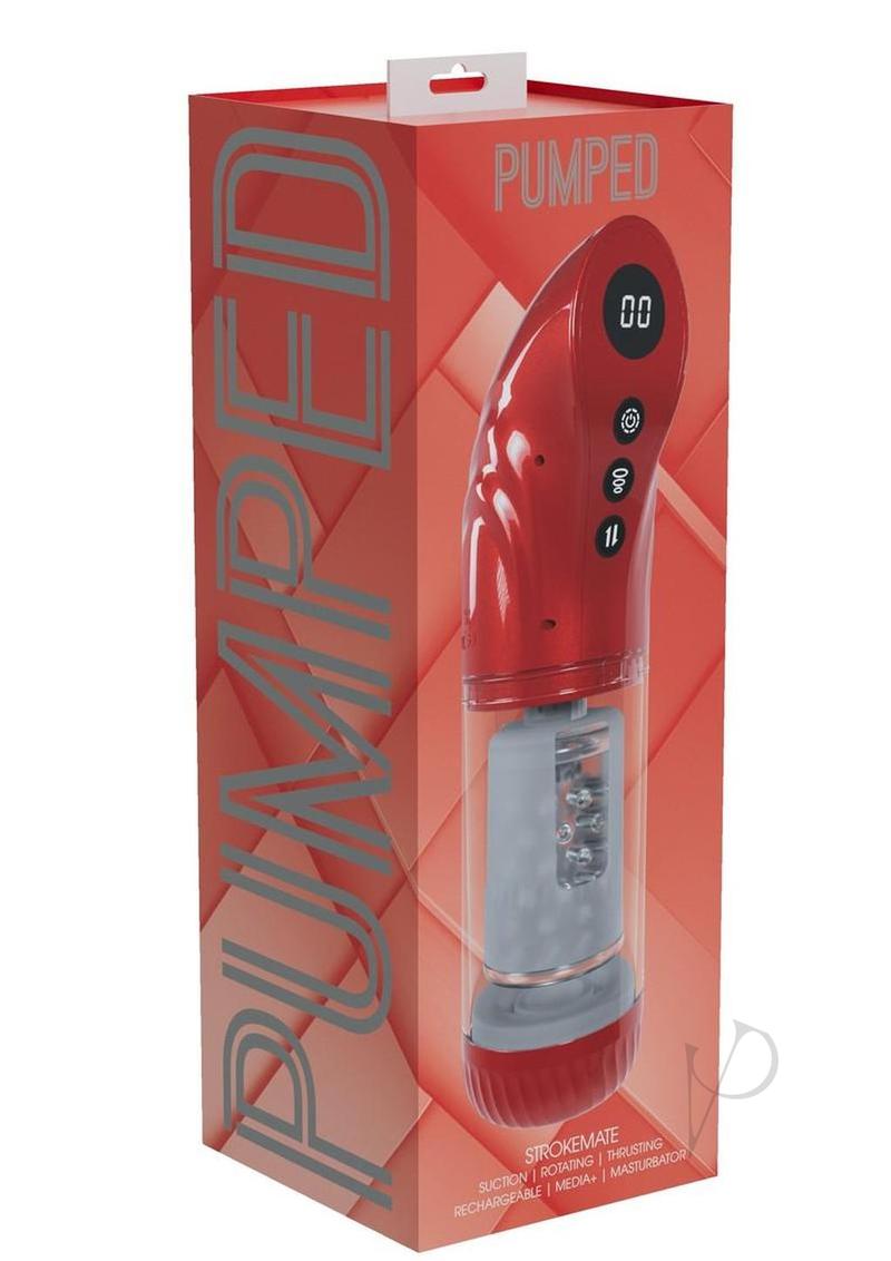 Pumped StrokeMate Multi-Function Rechargeable Masturbator - Metallic Red