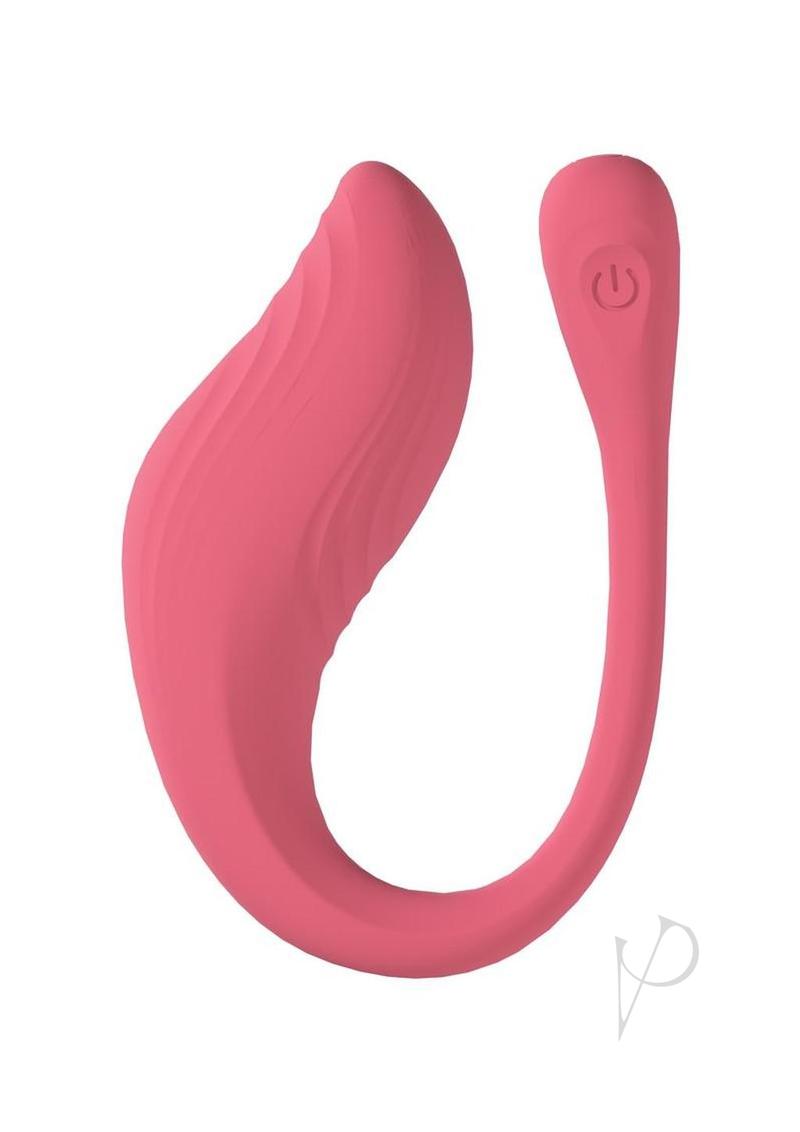 Loveline Velvet G-Spot 10 Function Silicone Rechargeable Vibrator with Remote Control - Pink