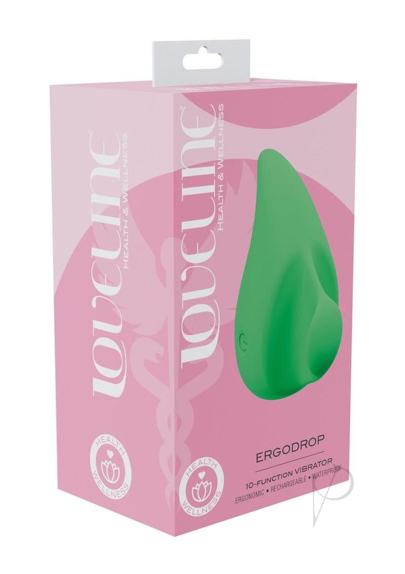 Loveline ErgoDrop 10 Function Rechargeable Silicone Massager - Green